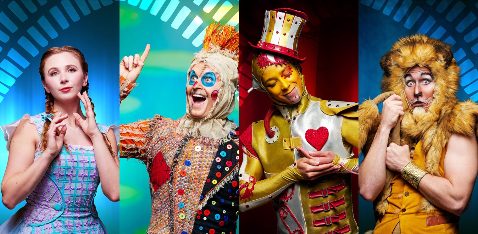 Kansas City Ballet dancers as Dorothy, the Scarecrow, the Tin Man, and the Cowardly Lion in The Wizard of Oz