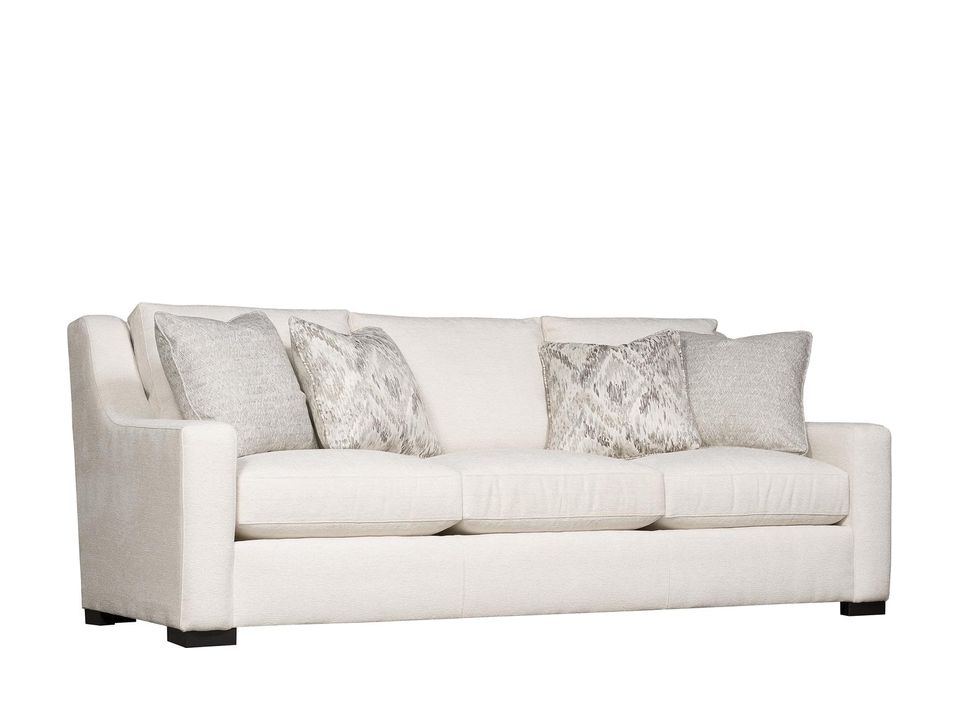 Bernhardt Germain sofa in a light upholstery with accent pillows