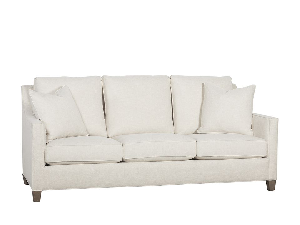 Fairfield welted slope-arm sofa with three seat cushions